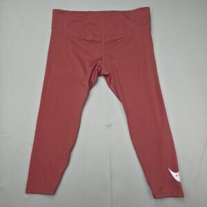 Nike Leggings Womens 2X High Rise Dri Fit Athletic Gym Stretch Cropped Fit